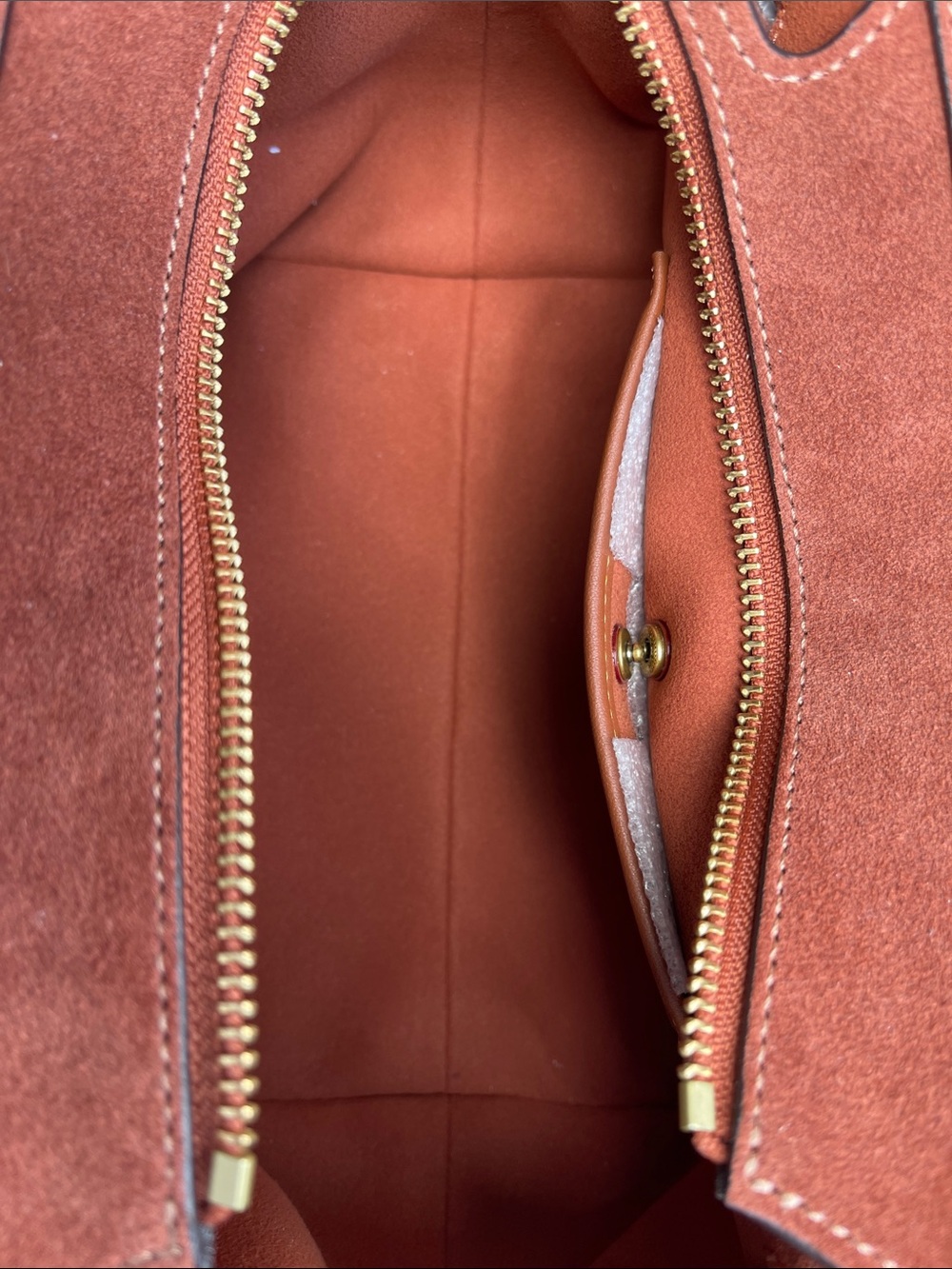 Coach Suede Satchel in Rust Orange - Picture 7 of 11